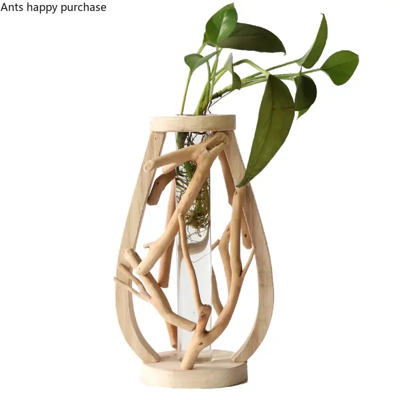 DecorBites™ Handcrafted Wooden Vase for Creative Home Decor
