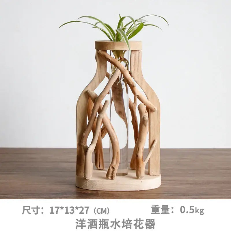 DecorBites™ Handcrafted Wooden Vase for Creative Home Decor