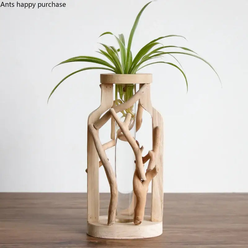 DecorBites™ Handcrafted Wooden Vase for Creative Home Decor