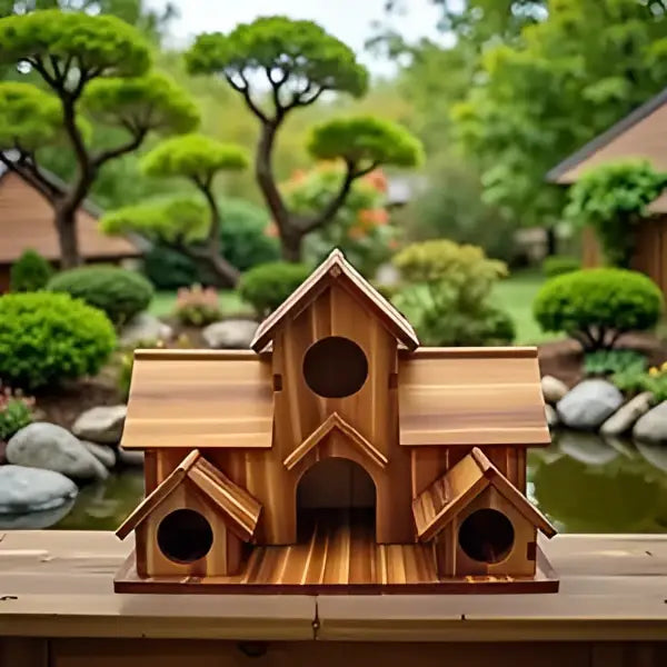 DecorBites™ Handmade 6-Hole Hanging Bird House