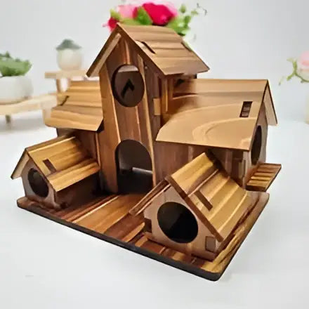 DecorBites™ Handmade 6-Hole Hanging Bird House