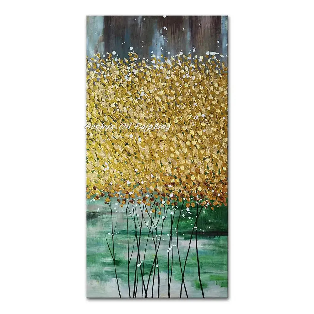 DecorBites™ Handmade Abstract City Oil Painting, Modern Wall Art