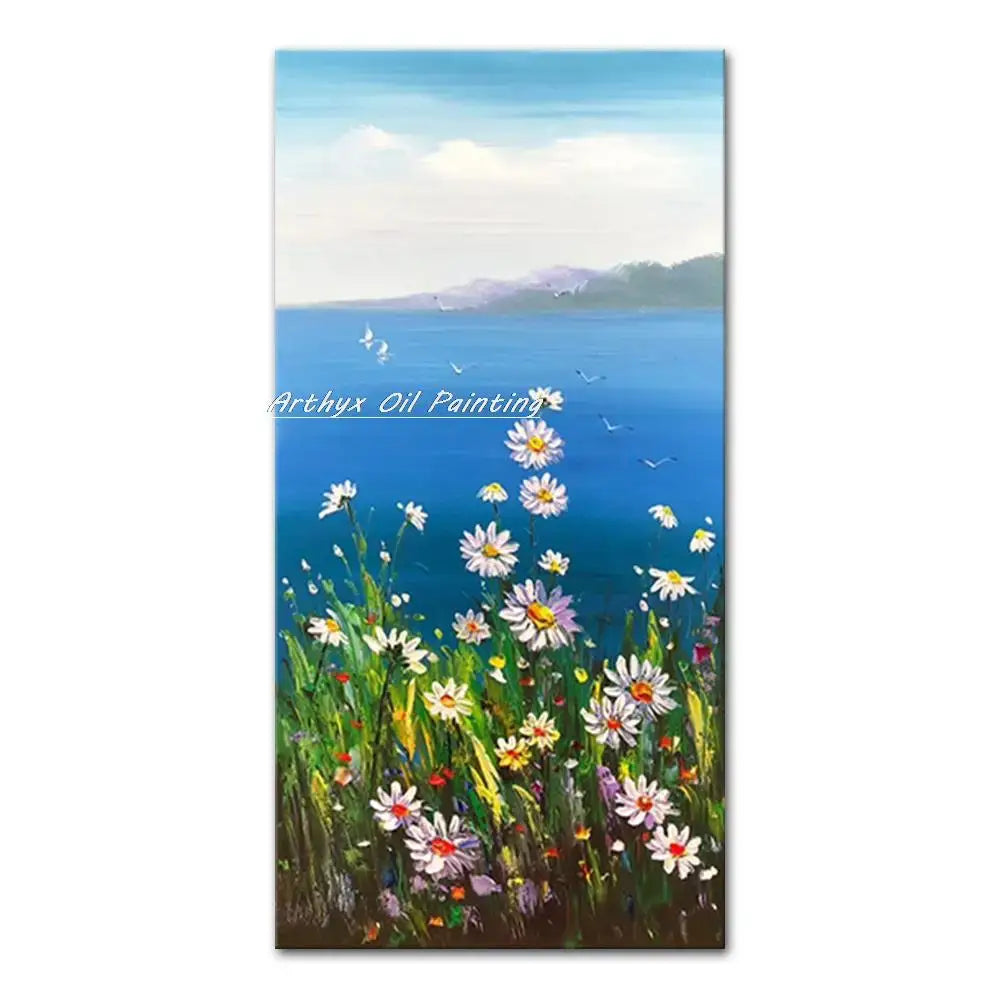 DecorBites™ Handmade Abstract City Oil Painting, Modern Wall Art