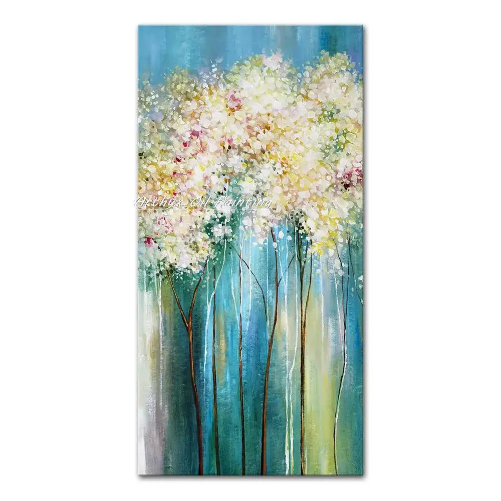 DecorBites™ Handmade Abstract City Oil Painting, Modern Wall Art
