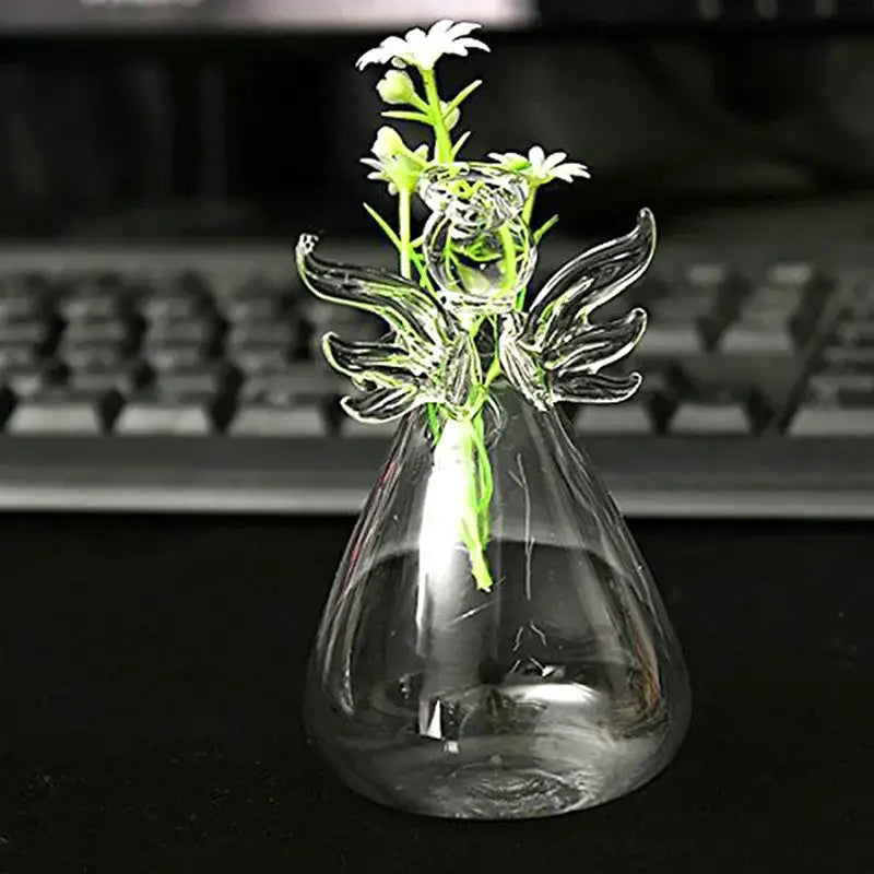 DecorBites™ Handmade Angel Glass Vase - Home Decor