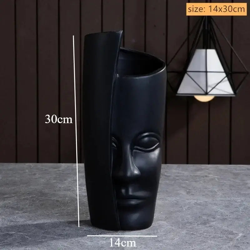 DecorBites™ Handmade Ceramic Face Vase for Home Decor