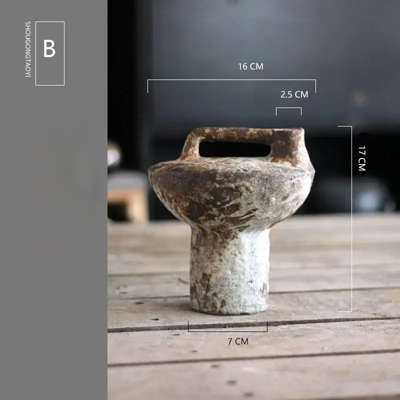 DecorBites™ Handmade Ceramic Vase for Dried Flowers