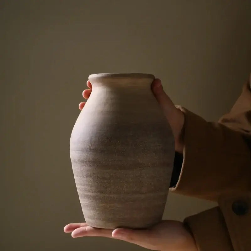 DecorBites™ Handmade Ceramic Vase Retro Style Home Decoration
