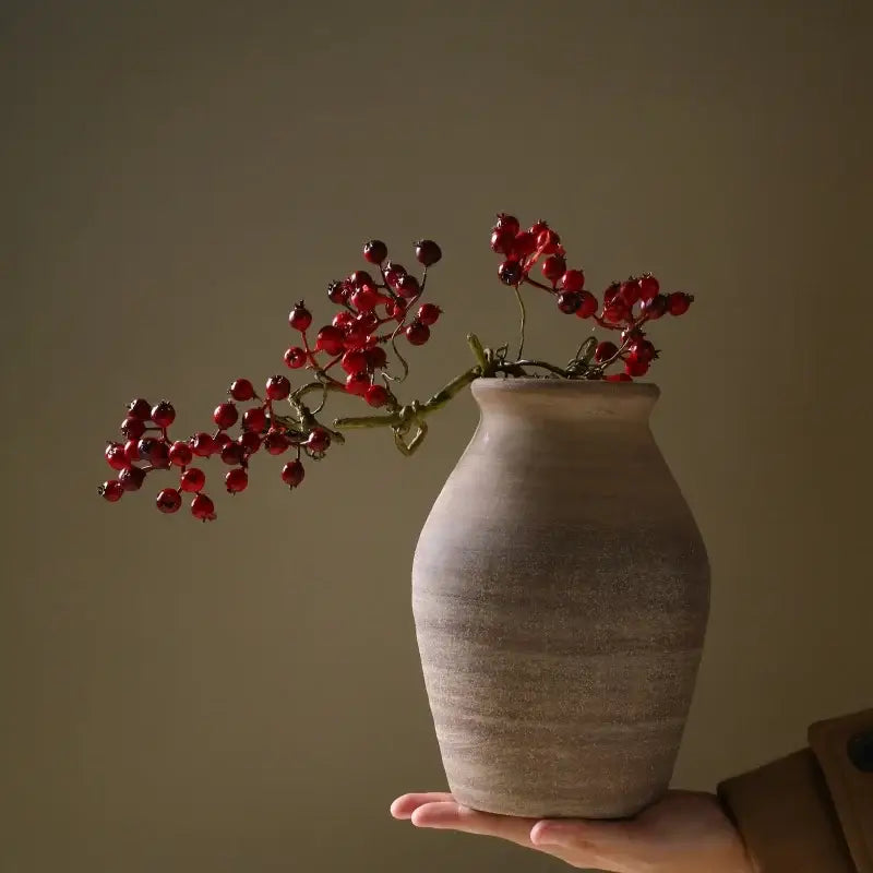 DecorBites™ Handmade Ceramic Vase Retro Style Home Decoration