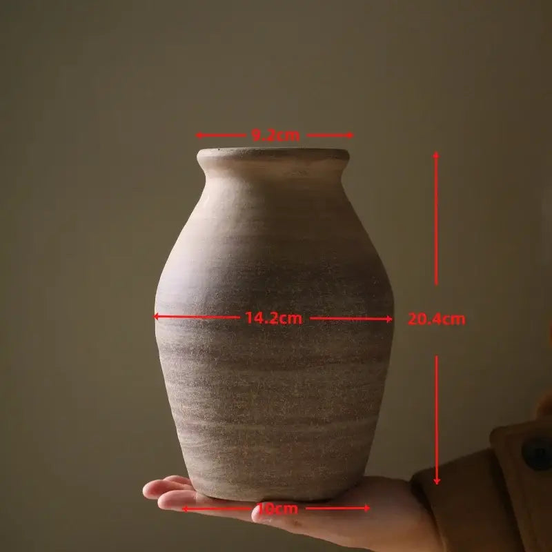 DecorBites™ Handmade Ceramic Vase Retro Style Home Decoration