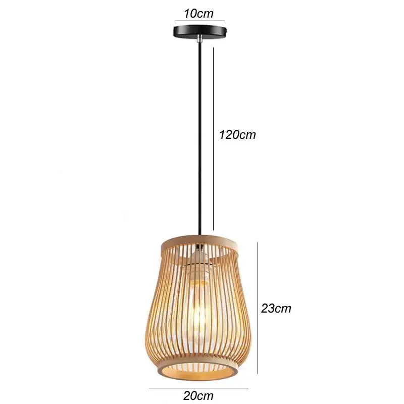 DecorBites™ Handmade Chinese Rattan Wicker Pendant Ceiling Light