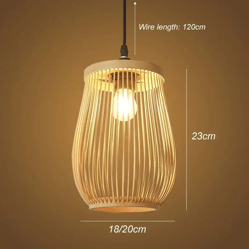 DecorBites™ Handmade Chinese Rattan Wicker Pendant Ceiling Light