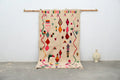 Beige DecorBites handmade traditional azilal rug with vibrant pink orange green and red geometric patterns 240x141 cm