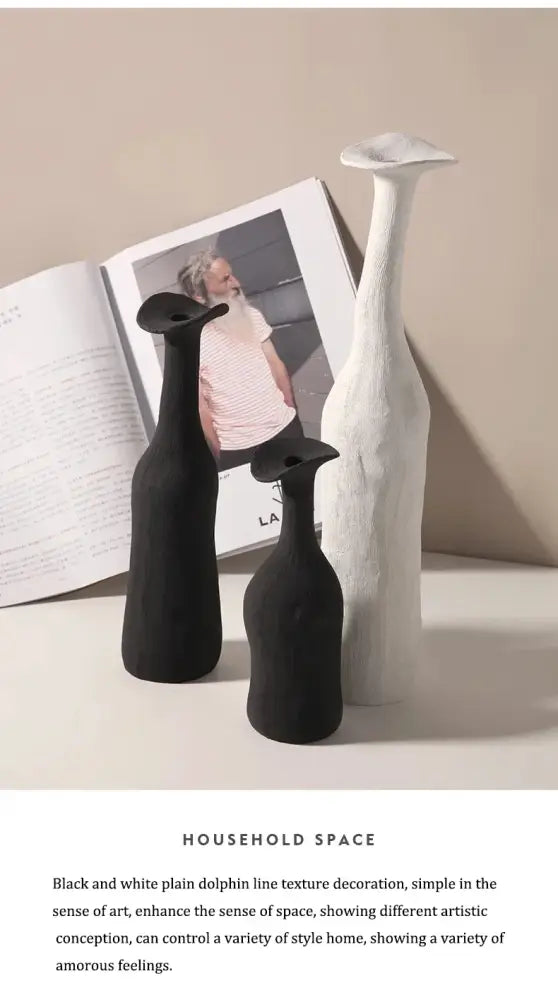 DecorBites™ Handmade Nordic Ceramic Flower Vase for Luxury Home