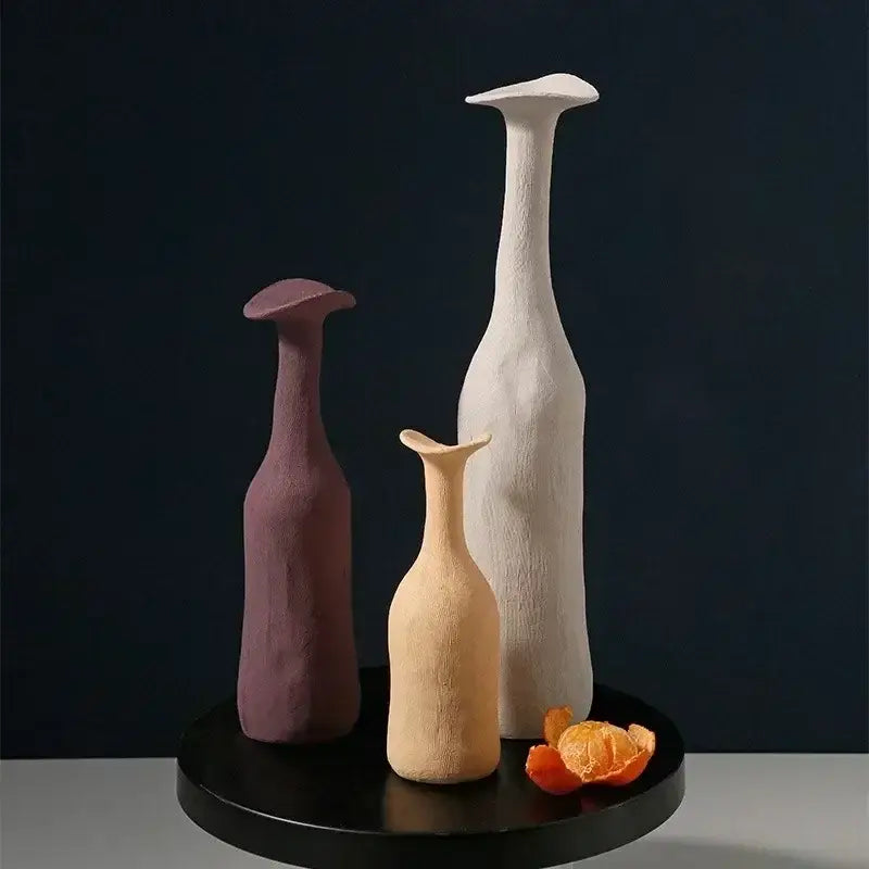 DecorBites™ Handmade Nordic Ceramic Flower Vase for Luxury Home