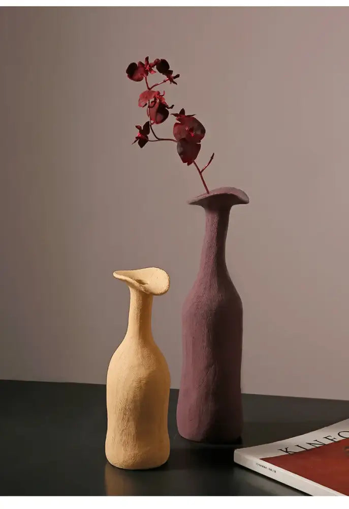 DecorBites™ Handmade Nordic Ceramic Flower Vase for Luxury Home