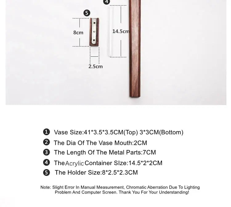 DecorBites™ Handmade Nordic Wooden Wall Vase for Plants
