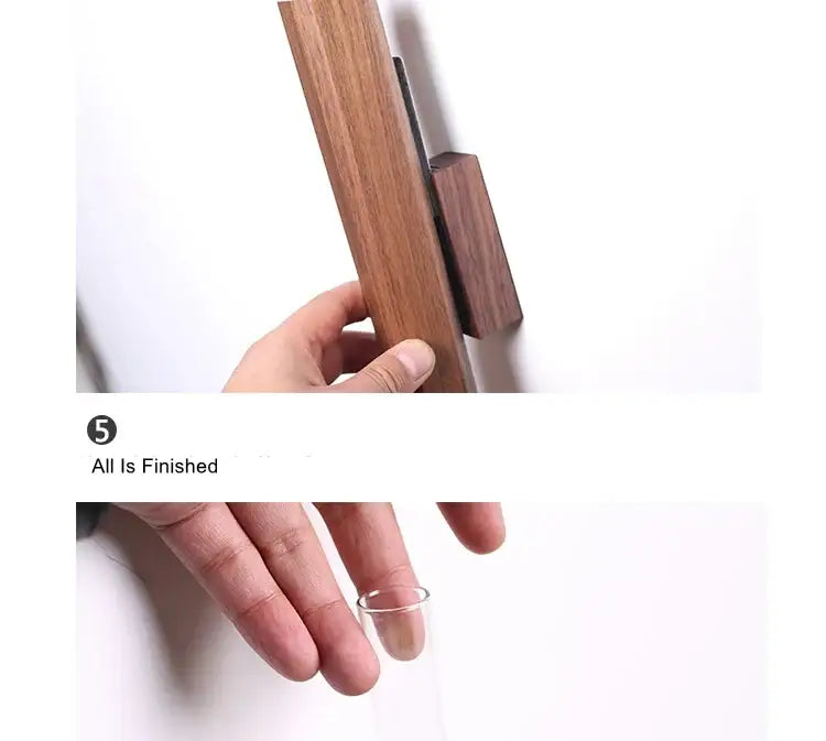 DecorBites™ Handmade Nordic Wooden Wall Vase for Plants