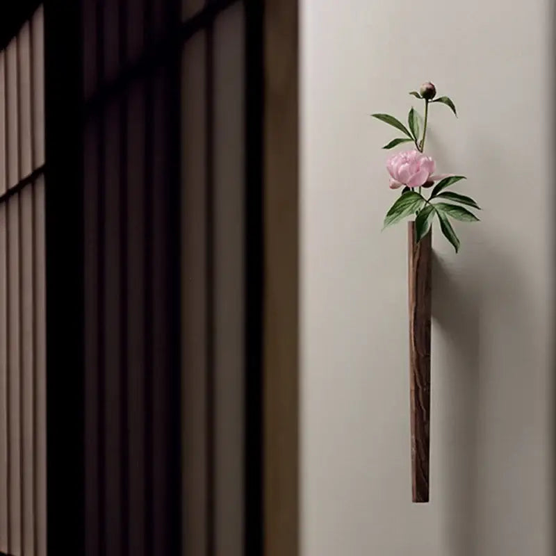 DecorBites™ Handmade Nordic Wooden Wall Vase for Plants