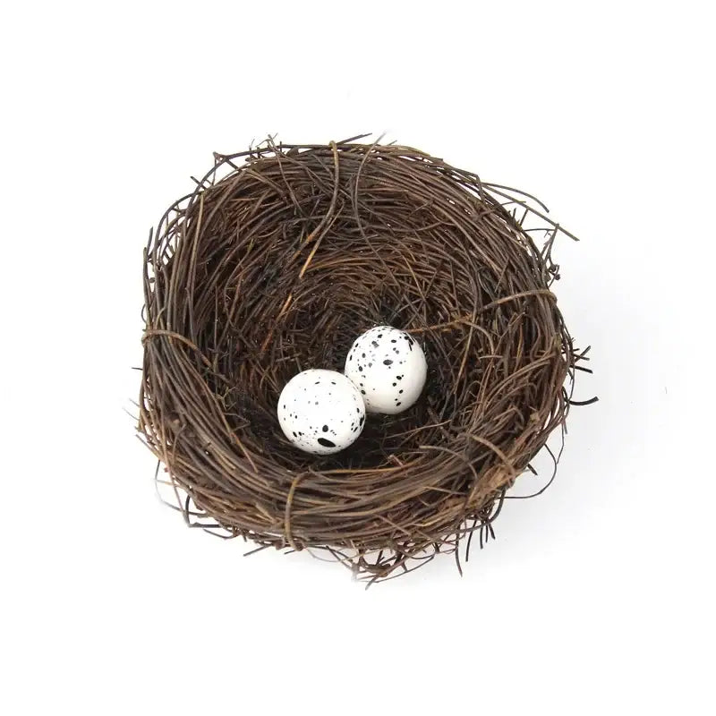 DecorBites™ Handmade Round Rattan Bird Nest Decoration
