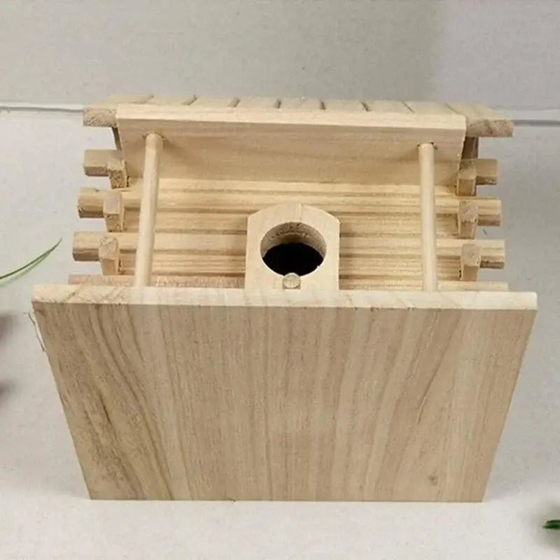 DecorBites™ Handmade Wooden Bird Nest Box for Outdoor Decor