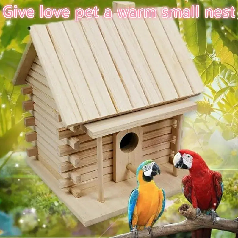 DecorBites™ Handmade Wooden Bird Nest Box for Outdoor Decor
