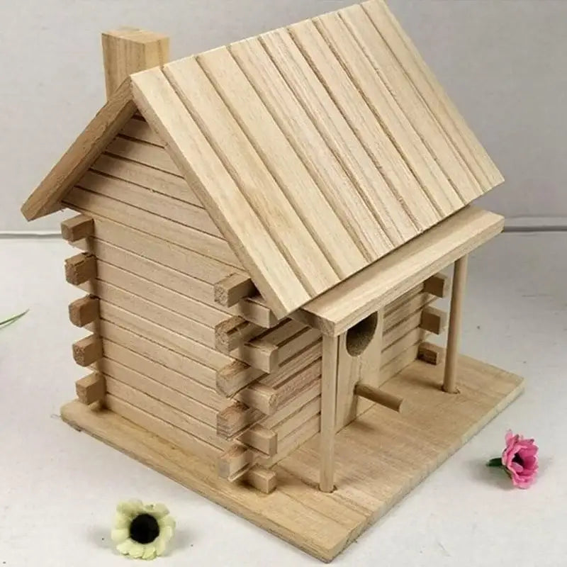 DecorBites™ Handmade Wooden Bird Nest Box for Outdoor Decor