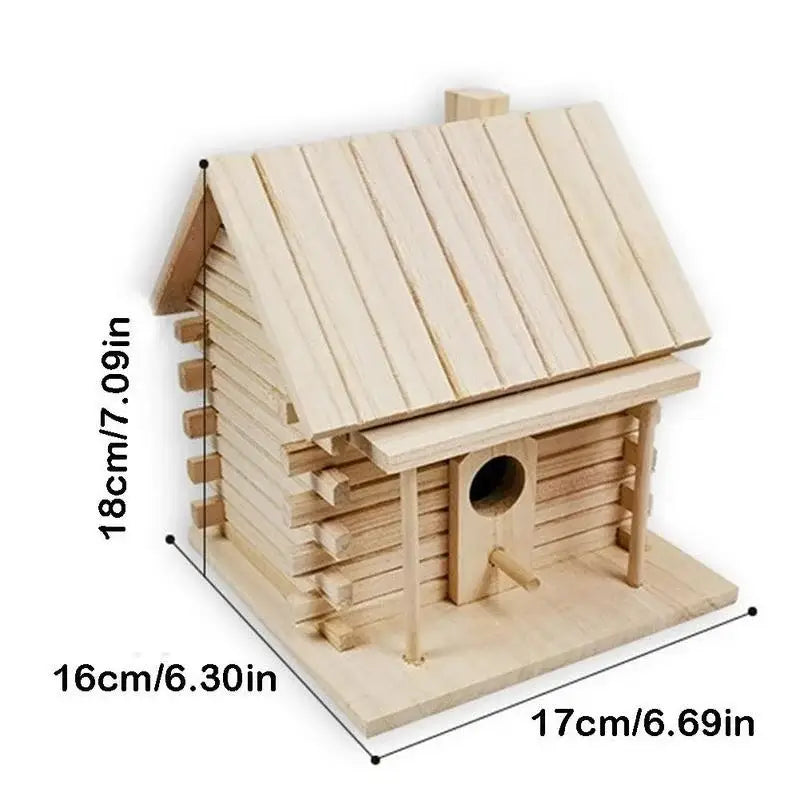 DecorBites™ Handmade Wooden Bird Nest Box for Outdoor Decor