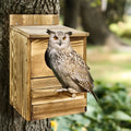 DecorBites™ Handmade Wooden Screech Owl House - Outdoor Nesting Box