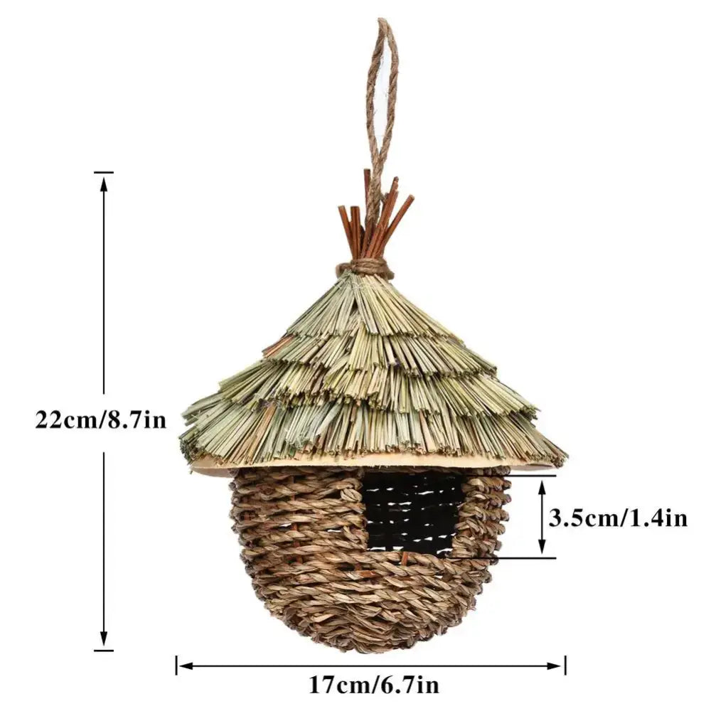DecorBites™ Handwoven Parrot Bird Nest for Outdoor Gardens