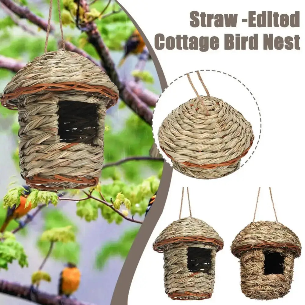 DecorBites™ Handwoven Parrot Bird Nest for Outdoor Gardens