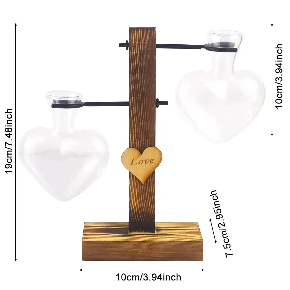 DecorBites™ Heart Shape Hydroponic Glass Vase - Home Decor