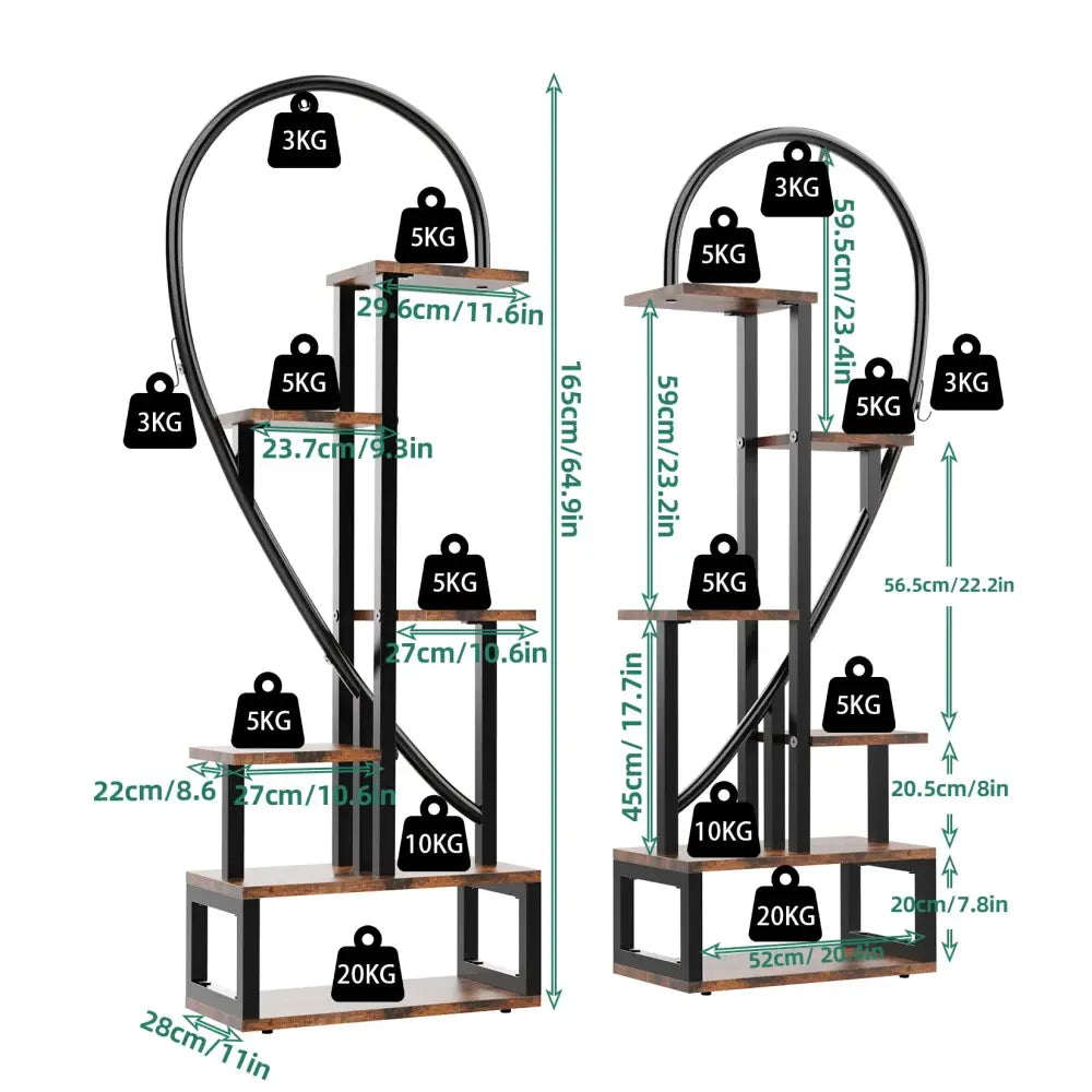 DecorBites™ Heart Shaped Plant Stand with Hooks