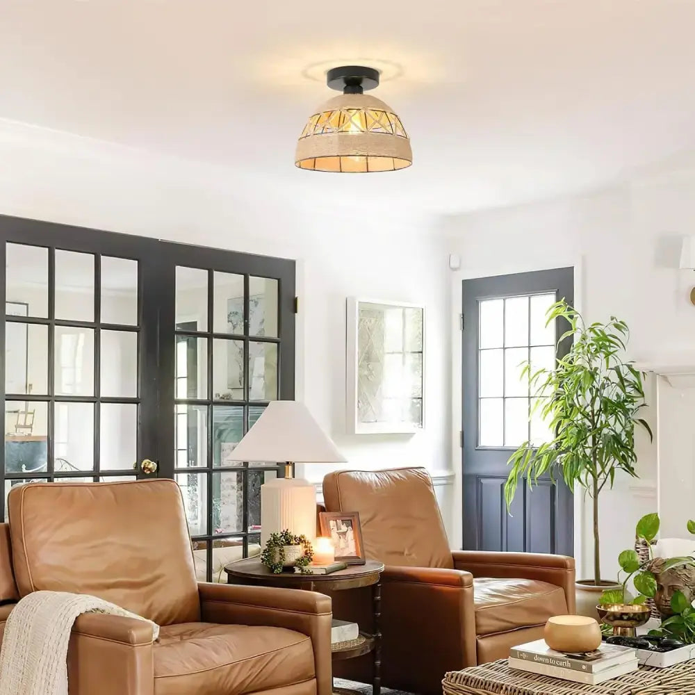 DecorBites™ Hemp Rope Ceiling Light for Home Decor