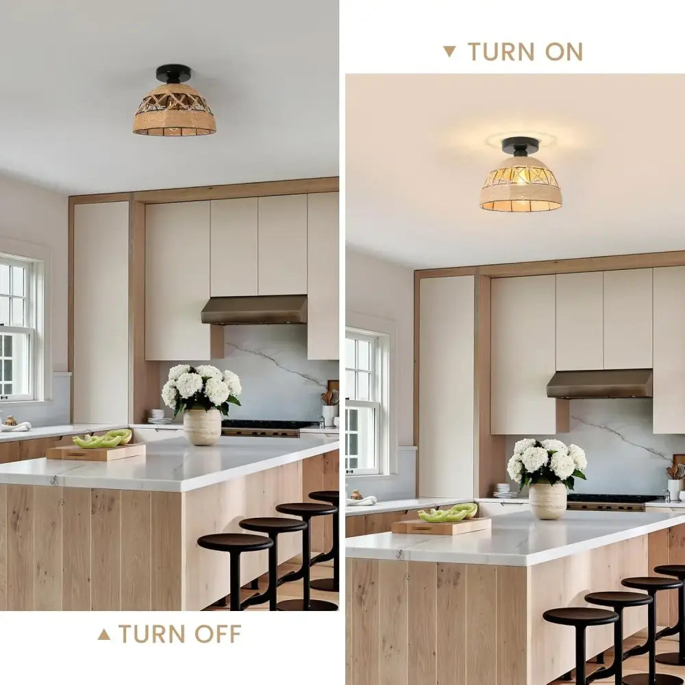 DecorBites™ Hemp Rope Ceiling Light for Home Decor