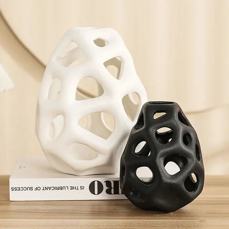 DecorBites™ Hollow Out Ceramic Vase - Nordic Style