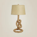 Decorbites industrial barrel desk lamp with beige fabric shade and natural coarse knots rope base for living room 220v-240v