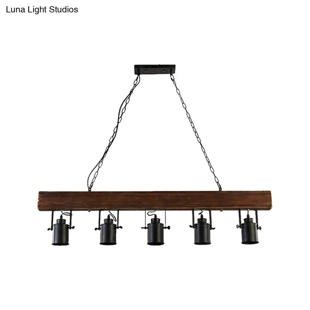 DecorBites™ Industrial Black Metal Island Light Fixture - 5-Light Kitchen Hanging Lamp