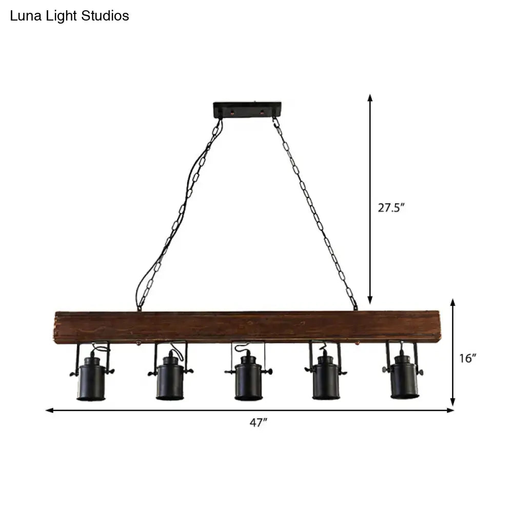 DecorBites™ Industrial Black Metal Island Light Fixture - 5-Light Kitchen Hanging Lamp