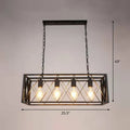DecorBites™ Industrial Cross Framed Pendant Light in Black for Dining Room - Iron Hanging Island Light