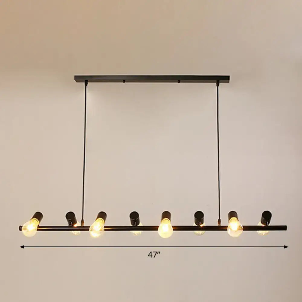 DecorBites™ Industrial Iron Ceiling Light: Black Naked Bulb Pendant Spotlight for Dining Room Island