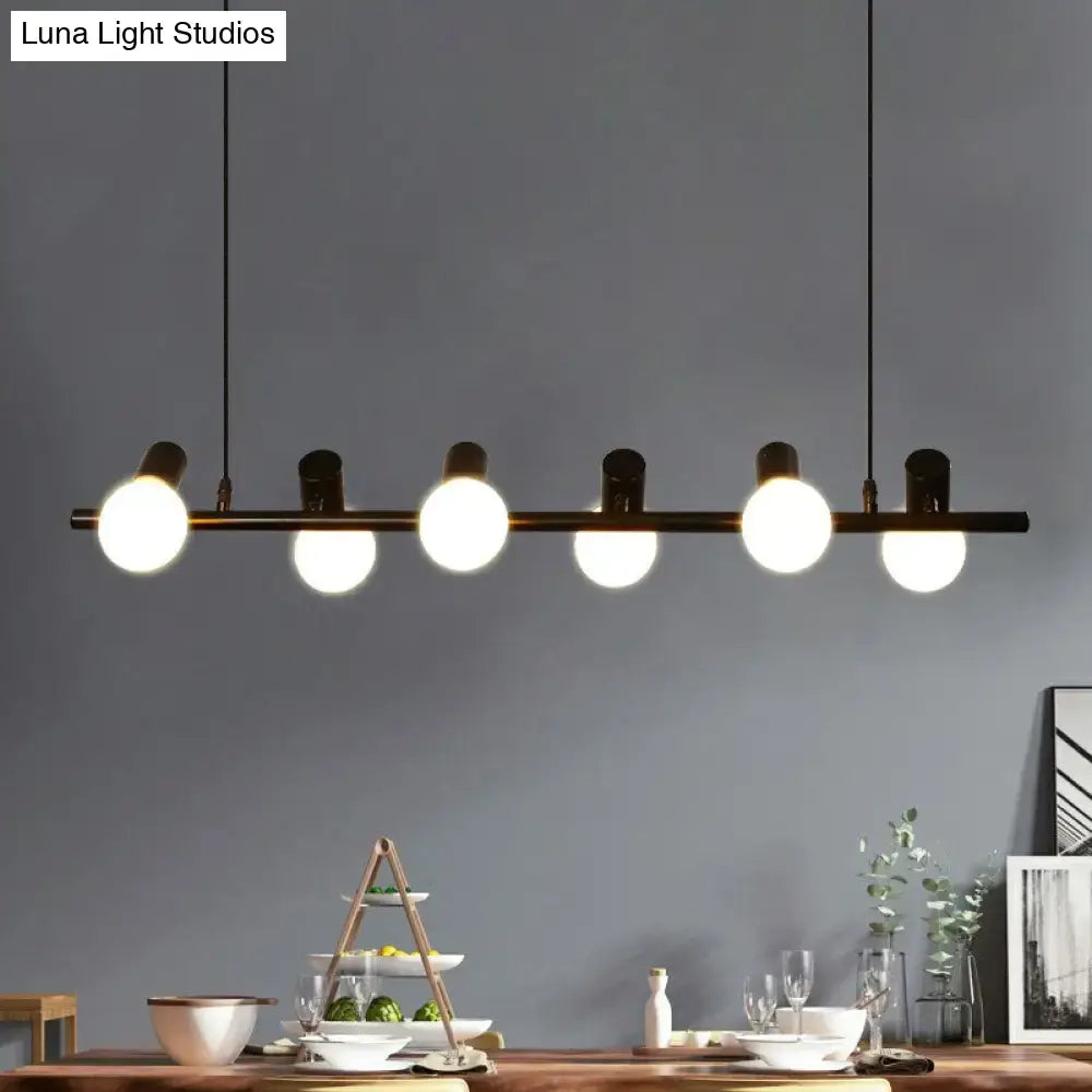 DecorBites™ Industrial Iron Ceiling Light: Black Naked Bulb Pendant Spotlight for Dining Room Island