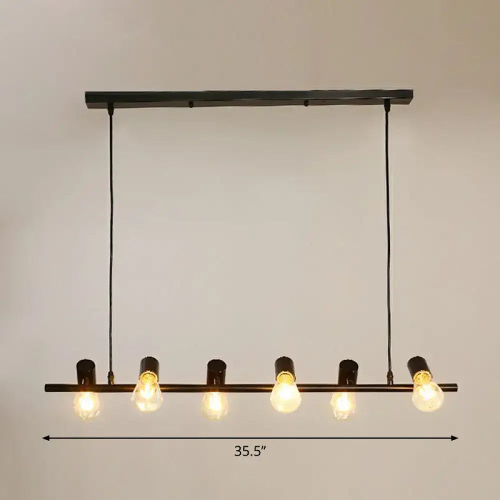 DecorBites™ Industrial Iron Ceiling Light: Black Naked Bulb Pendant Spotlight for Dining Room Island