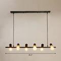 Decorbites™ industrial iron ceiling light with black naked bulb pendant and five exposed edison light bulbs for dining room island