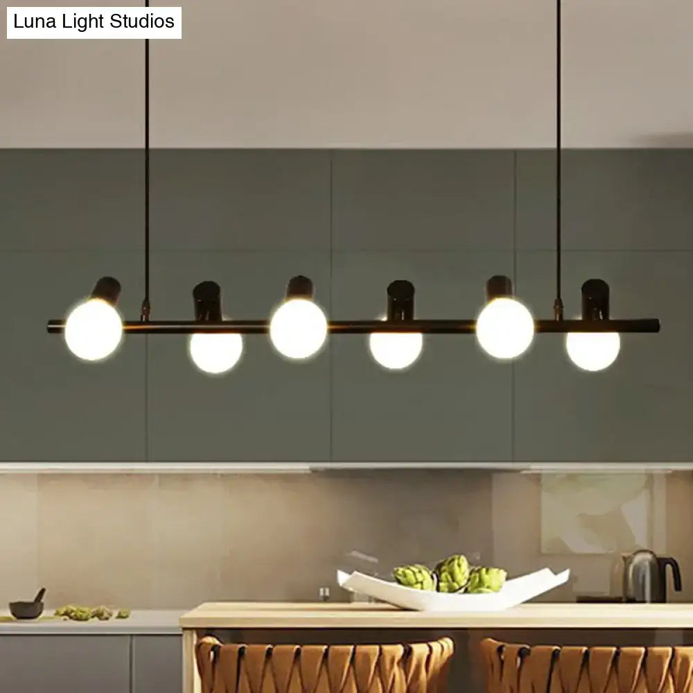 DecorBites™ Industrial Iron Ceiling Light: Black Naked Bulb Pendant Spotlight for Dining Room Island