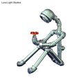 DecorBites™ Industrial Iron Pipe-Man Bedside Night Lamp - Silver/Bronze Table Lighting