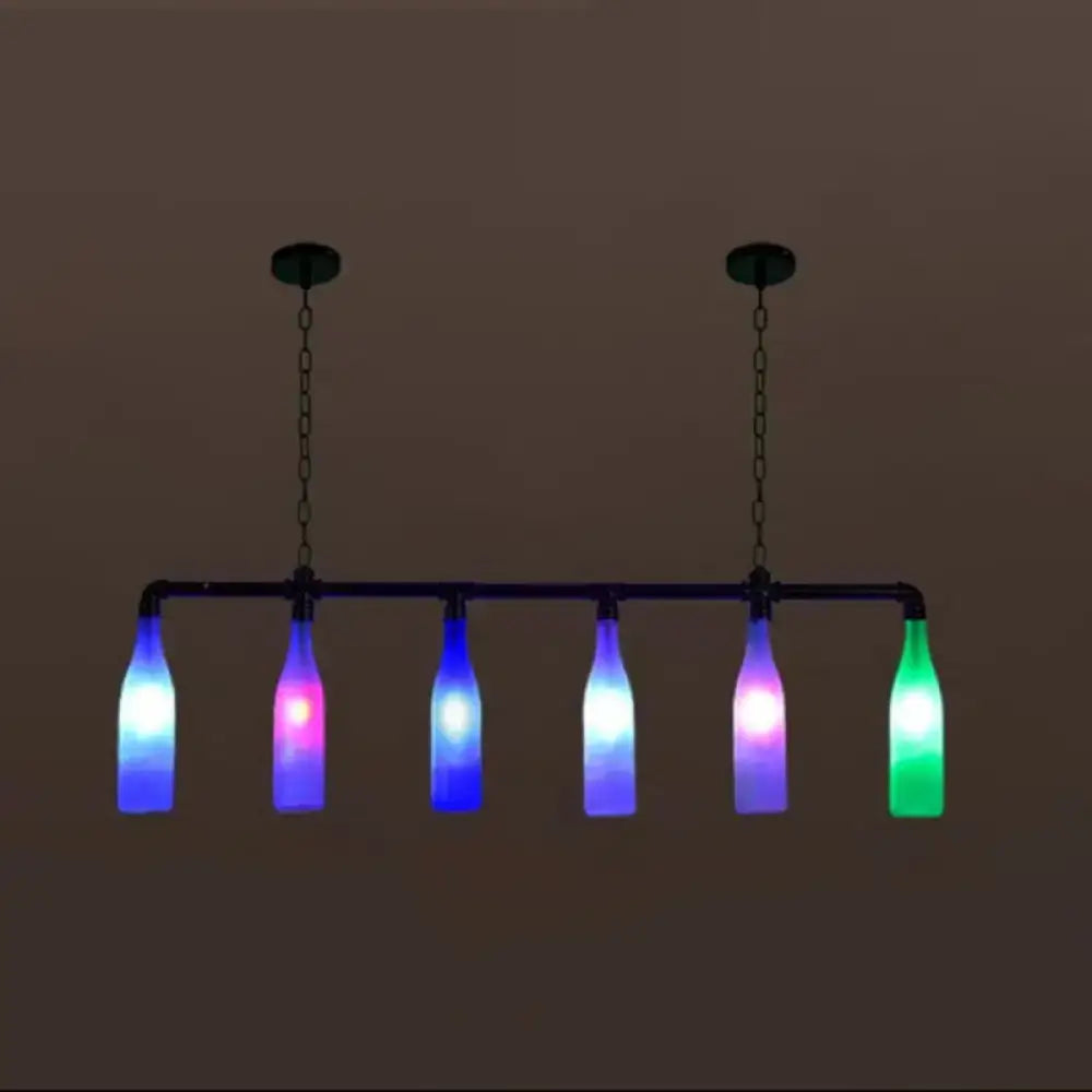 DecorBites™ Industrial Iron Pipe Wine Bottle Pendant Light - Multi-Color Island Lamps