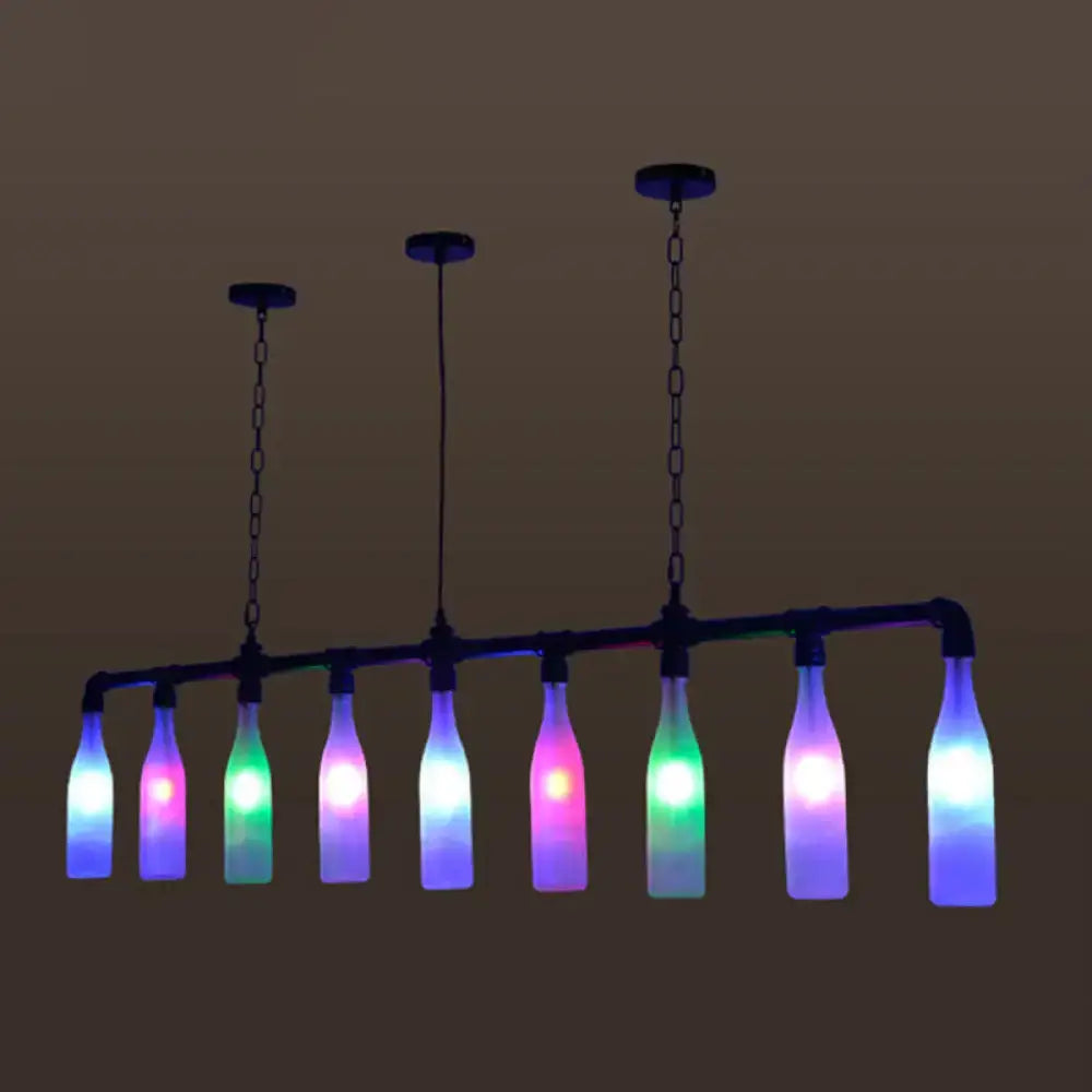 DecorBites™ Industrial Iron Pipe Wine Bottle Pendant Light - Multi-Color Island Lamps