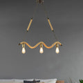 DecorBites™ Industrial Metal Island Pendant Light Fixture with Exposed Bulbs - Beige, 3 Lights