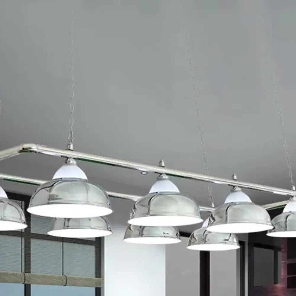 DecorBites™ Industrial Metal Mirrored Bowl Pendant Light - Suspended Lighting Fixture for Billiard Room or Island